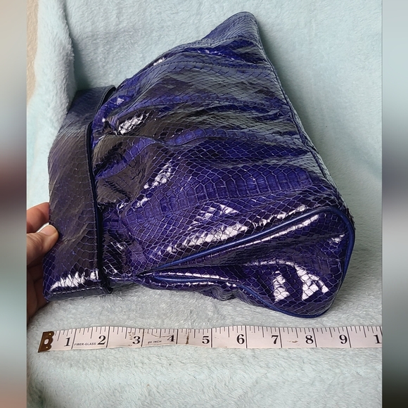 Vintage Blue "Snakeskin" Clutch By Clemente - Picture 9 of 13